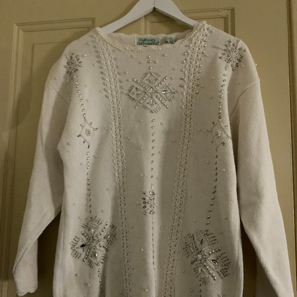 Vintage Colleen's Collectables Cream Sweater SZ M - Picture 2 of 16